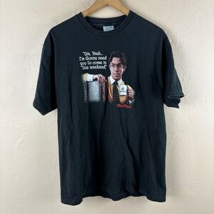 Vintage Office Space Funny Black Graphic T-Shirt Large